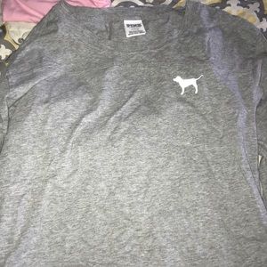 Pink Victoria’s Secret crop top long sleeve
